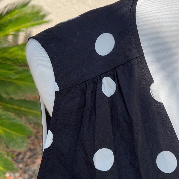 Anthropologie Pleione Black & White Polka Dot Long Vest Duster Size Medium - Picture 6 of 15